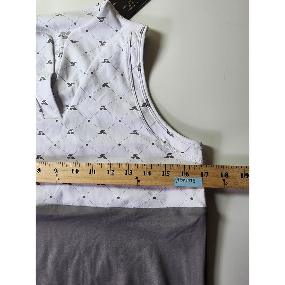 CALLIOPE White Gray NEW Sleeveless Active Outdoor Golf Casual Top SZ XL - NWT - Picture 9 of 11